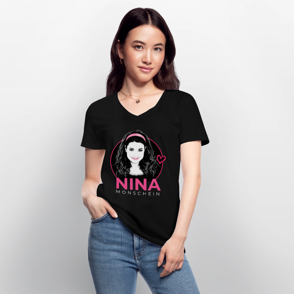 Nina Monschein 'Sketch' V-Neck T-Shirt - black