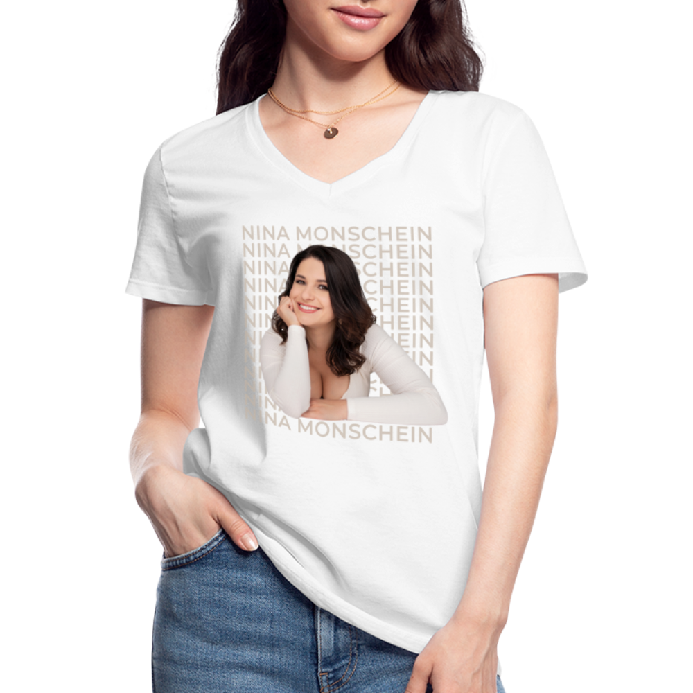 'Nina Monschein' V-Neck T-Shirt - white