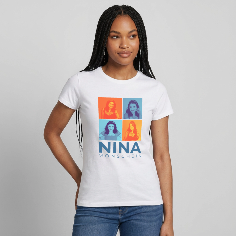 Nina Monschein 'Duocolor Blue' T-Shirt - white