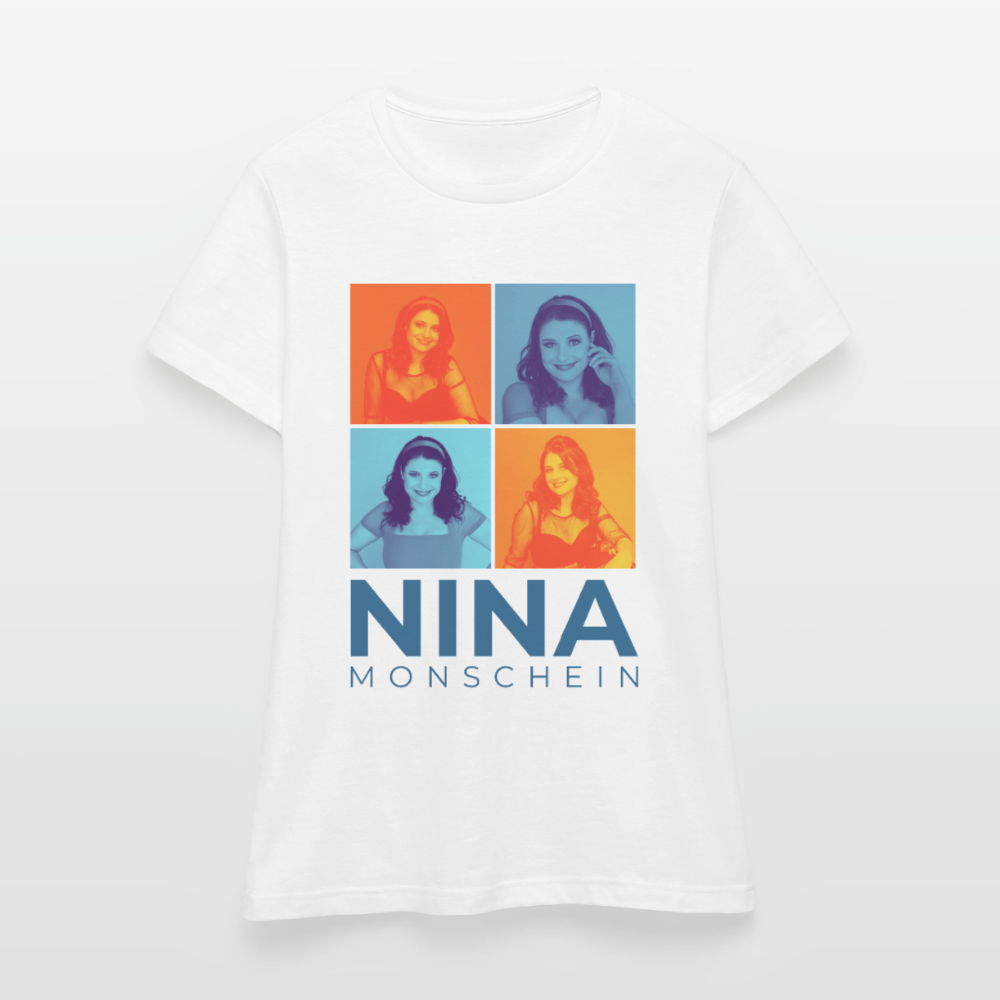 Nina Monschein 'Duocolor Blue' T-Shirt - white