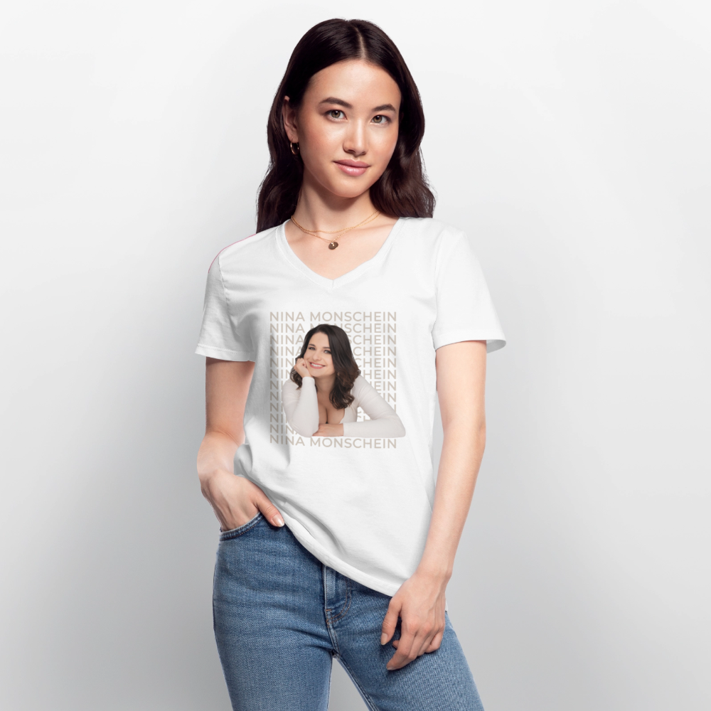 'Nina Monschein' V-Neck T-Shirt - white