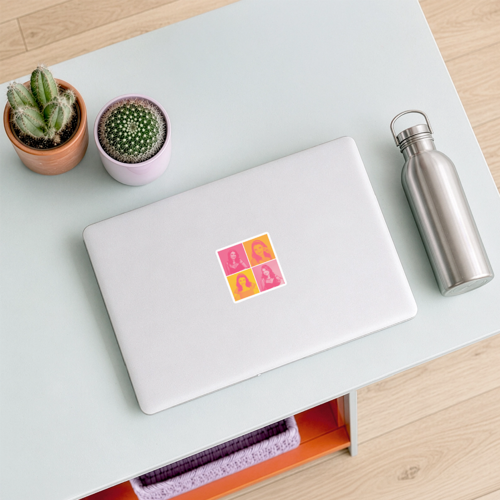 Nina Monschein 'Duocolor' Sticker - white matte