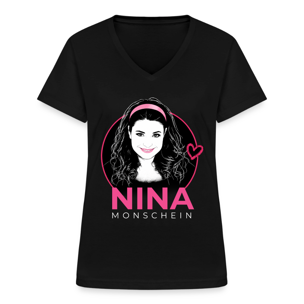 Nina Monschein 'Sketch' V-Neck T-Shirt - black