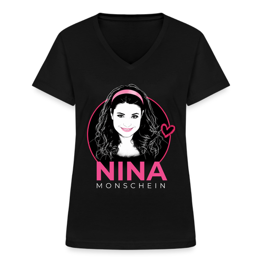 Nina Monschein 'Sketch' V-Neck T-Shirt - black