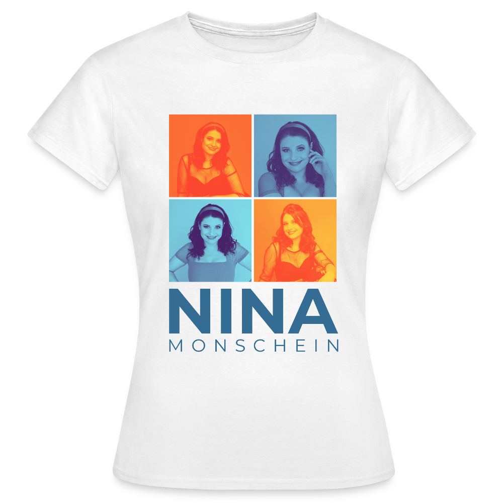 Nina Monschein 'Duocolor Blue' T-Shirt - white