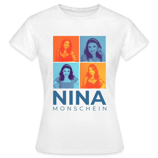 Nina Monschein 'Duocolor Blue' T-Shirt - white