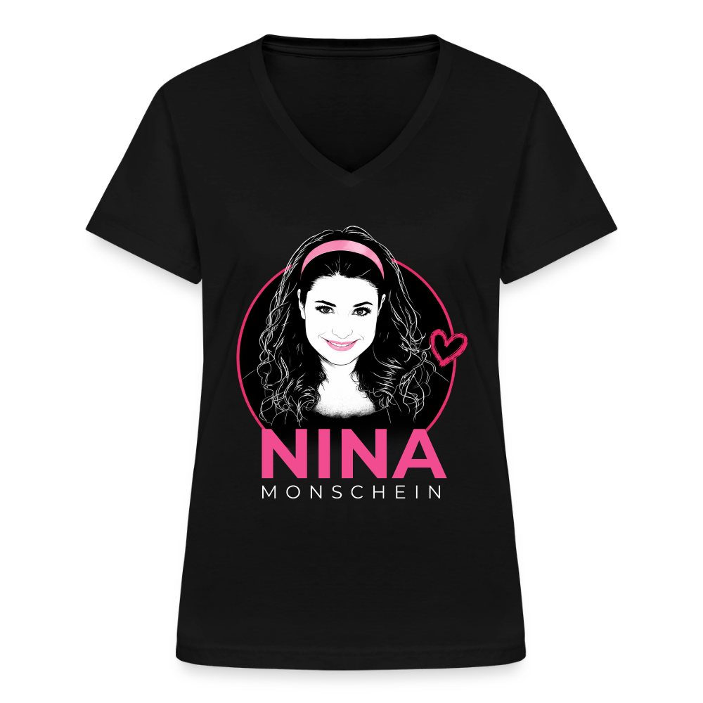 Nina Monschein 'Sketch' V-Neck T-Shirt - black
