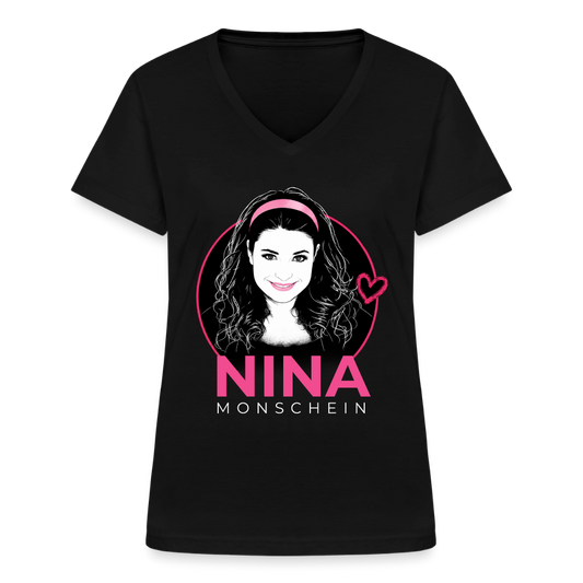 Nina Monschein 'Sketch' V-Neck T-Shirt - black