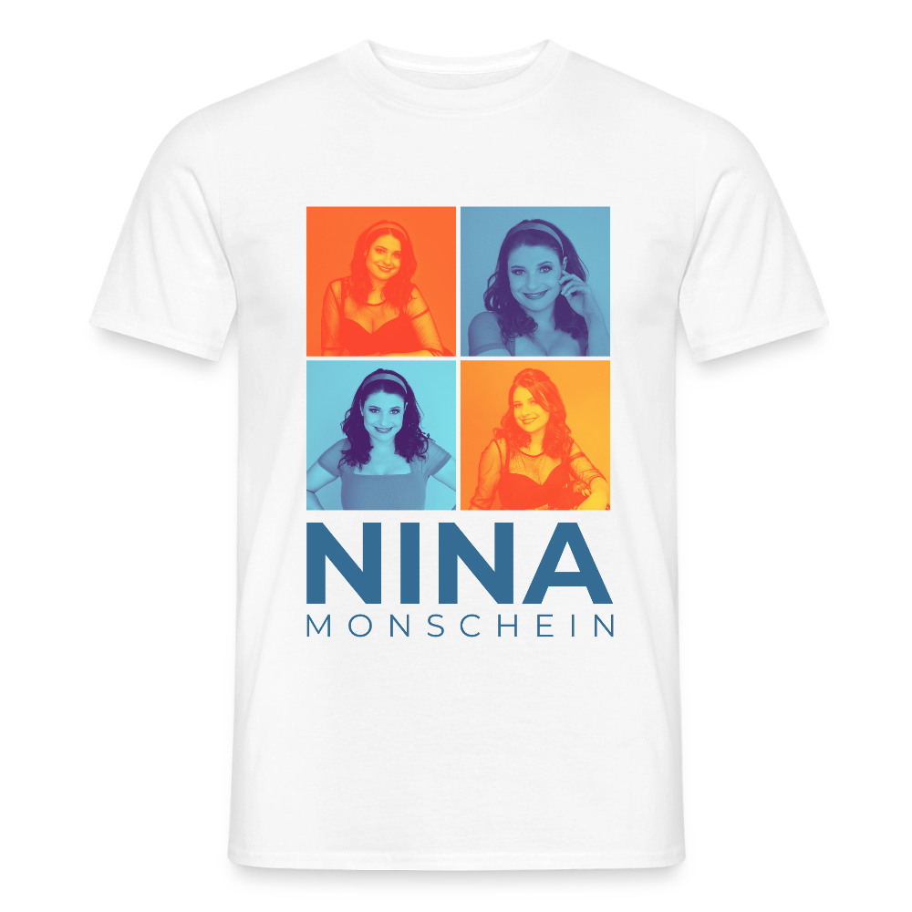 Nina Monschein 'Duocolor Blue' T-Shirt - white