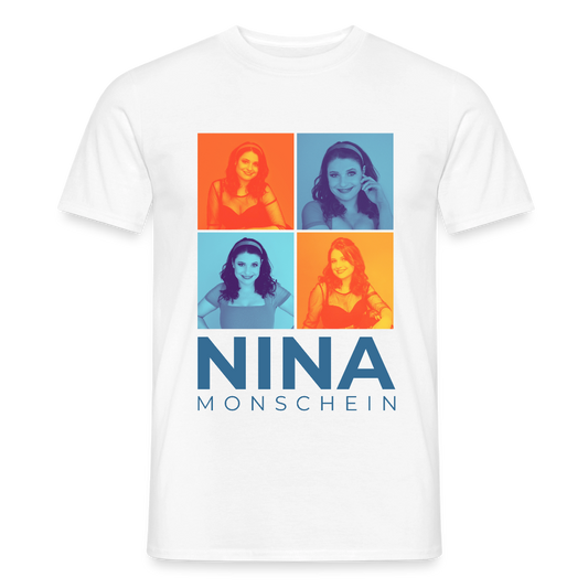 Nina Monschein 'Duocolor Blue' T-Shirt - white