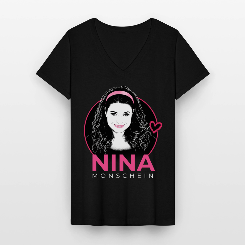 Nina Monschein 'Sketch' V-Neck T-Shirt - black