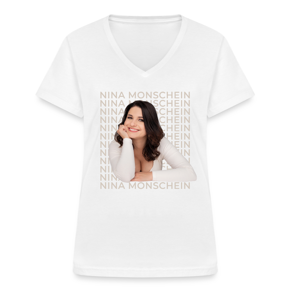 'Nina Monschein' V-Neck T-Shirt - white