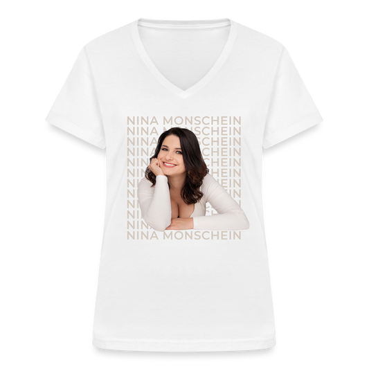'Nina Monschein' V-Neck T-Shirt - white