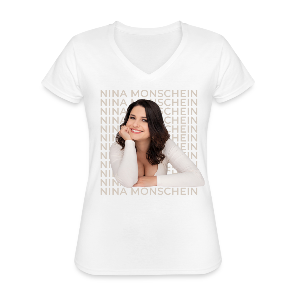 'Nina Monschein' V-Neck T-Shirt - white