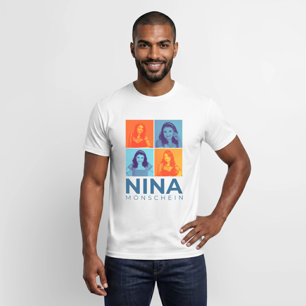 Nina Monschein 'Duocolor Blue' T-Shirt - white