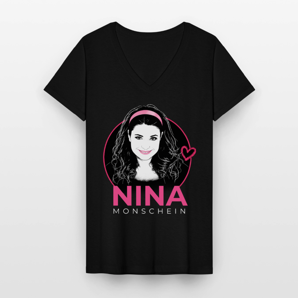 Nina Monschein 'Sketch' V-Neck T-Shirt - black